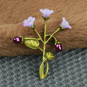 Petunia Flower Brooch Enamel Alloy Geometric Floral Jewelry Accessory