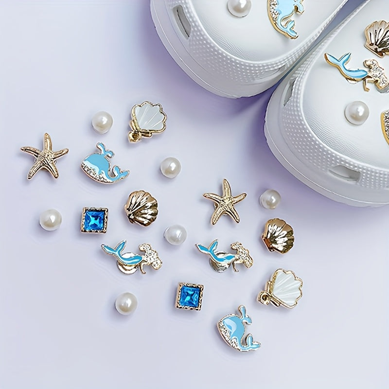 Women Kids Resin Shoe Accessories 18PCS Starfish Shell Detachable Charms