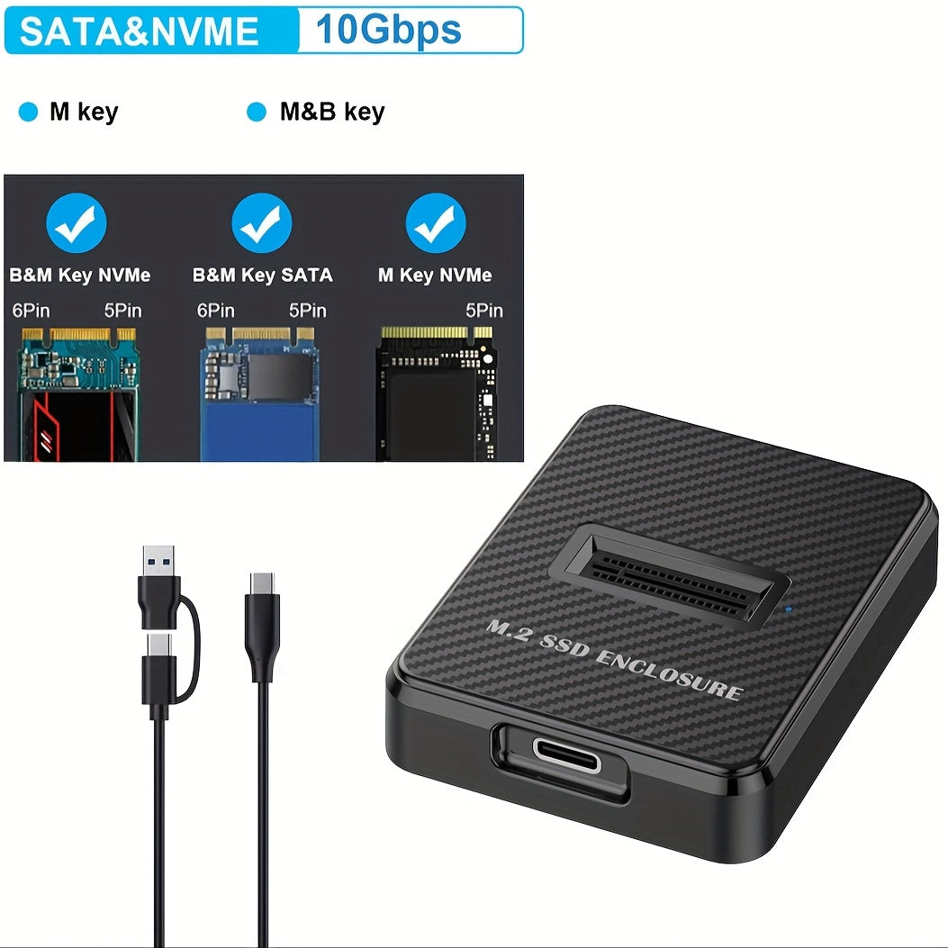 High-Speed M.2 NVMe SATA to USB-C Docking Station for 2230 2242 2260 2280 SSDs