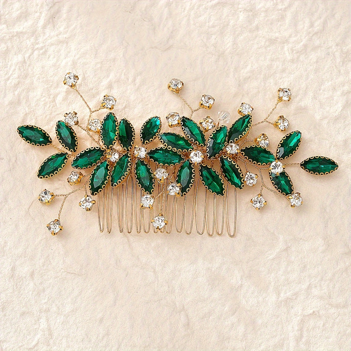 Handmade Hair Comb with Beads and Rhinestones for Weddings and Bridal Hair Accessories