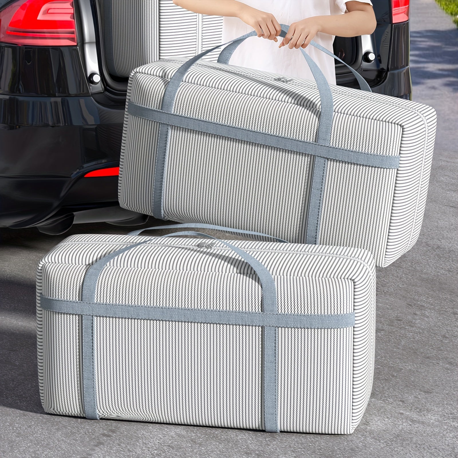 Bolsa de almacenamiento de tela, organizador debajo de la cama para ropa de cama, ropa, zapatos, ligera y duradera