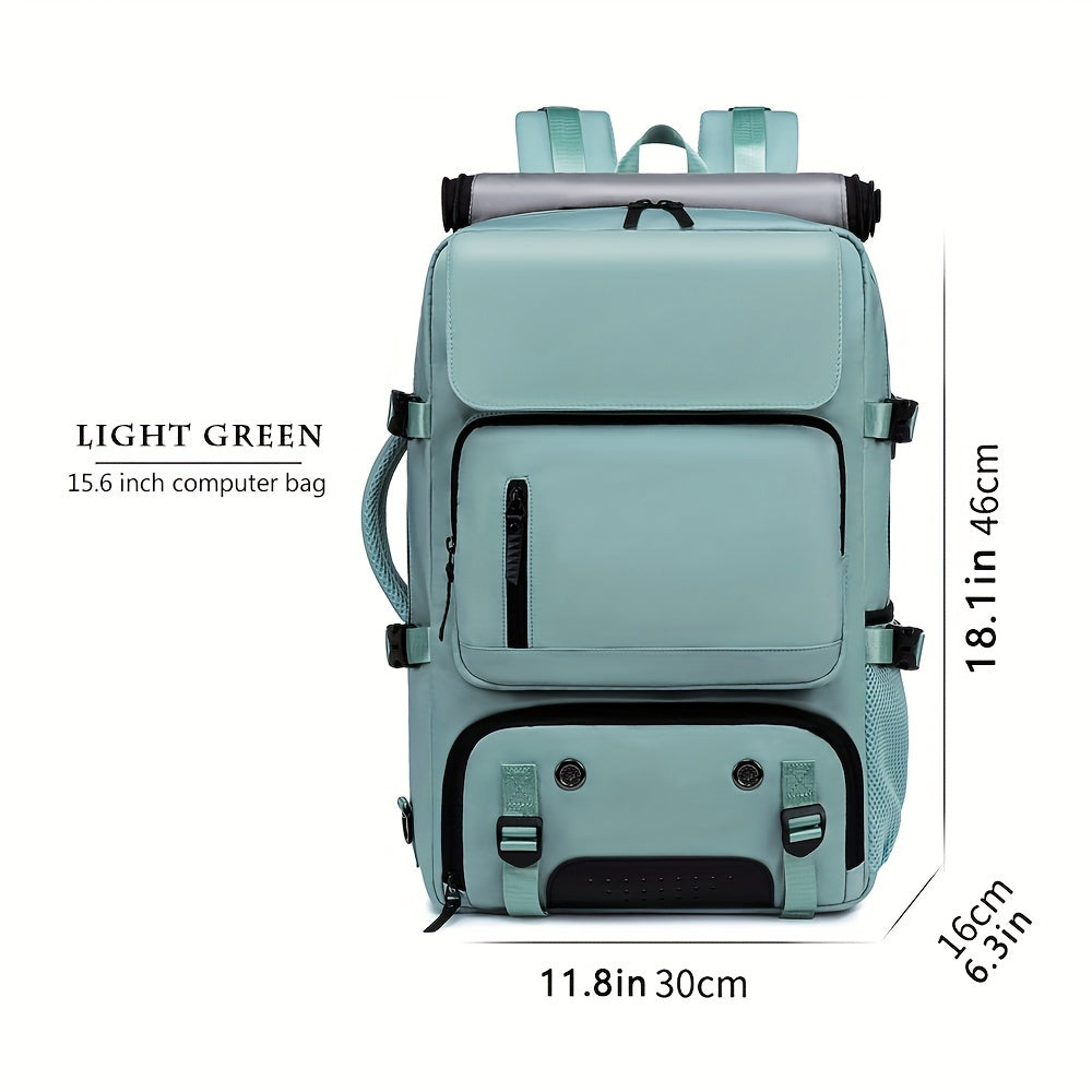 Mochila de hombro unisex de nylon con compartimento para zapatos y carga USB para viajes y desplazamientos