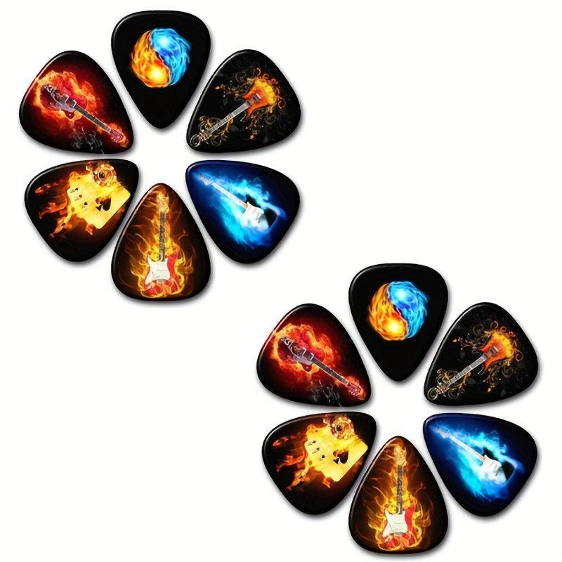 Set de púas de guitarra coloridas 6 o 12 piezas, 0.71mm de plástico delgado