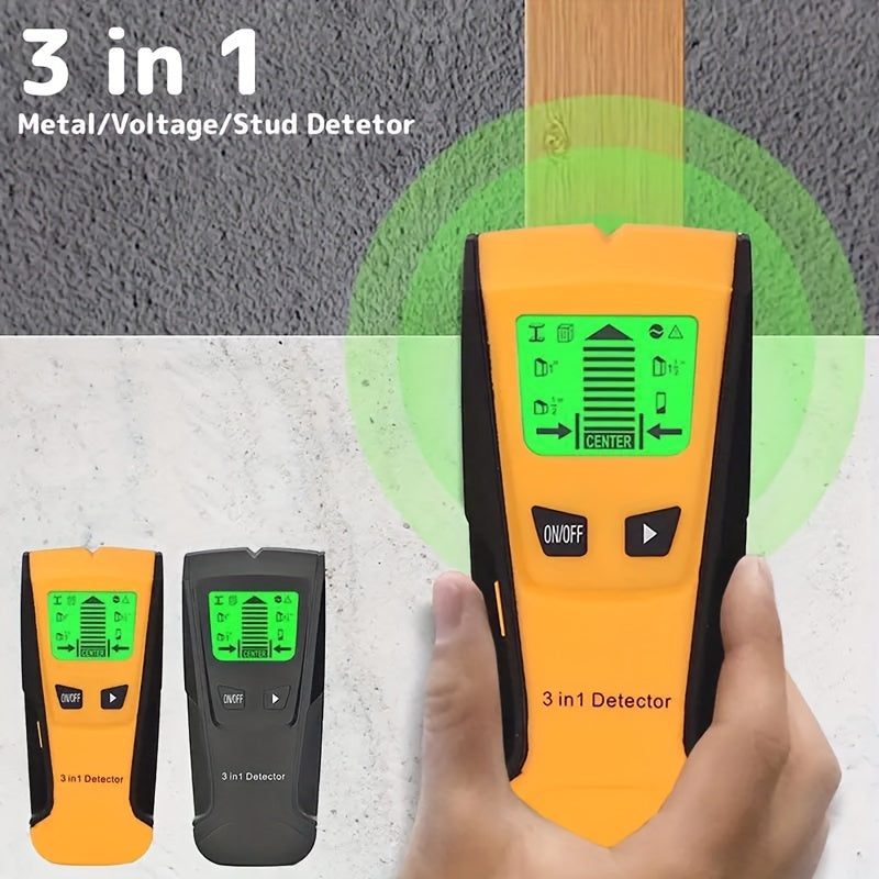 Battery-Powered Stud Finder with LCD Display for Wood Metal and AC Wires