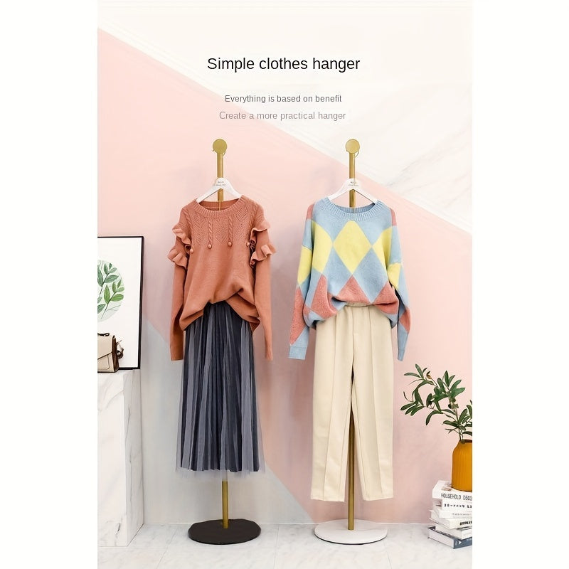 Perchero de pie con barra única para almacenamiento en dormitorio