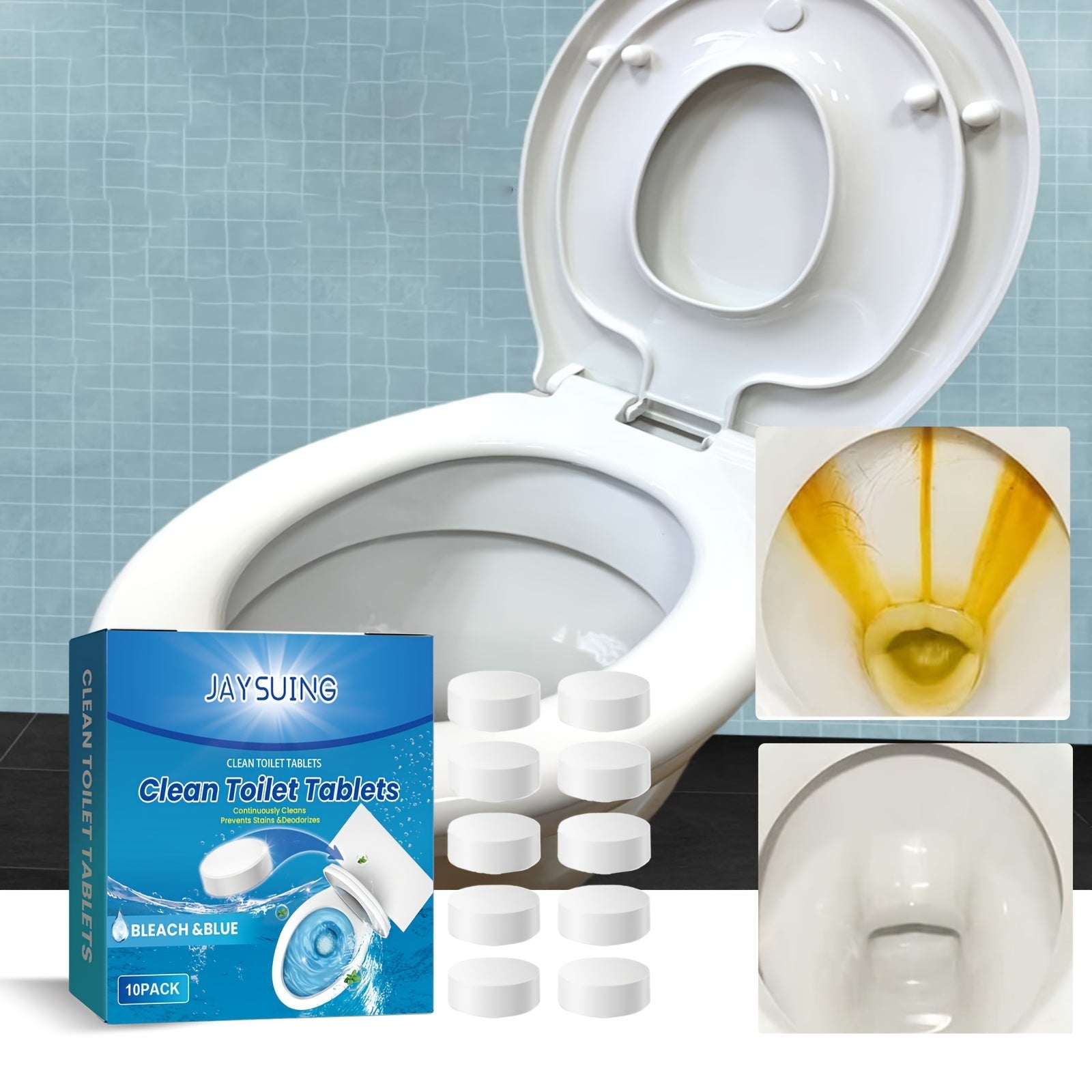 Lemon Acid Toilet Tablets Deodorizing Stain Remover for Ceramic Bowls