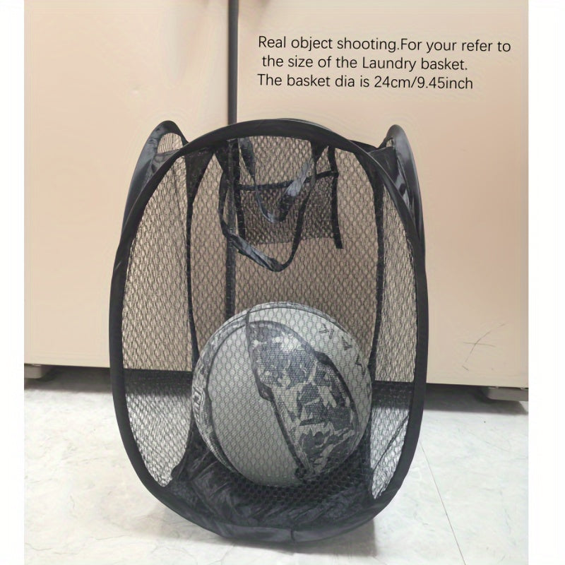 Foldable Mesh Laundry Hamper with Handles for Clothes Storage and Organization