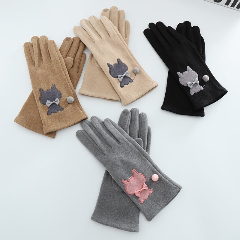 Women's Winter Gloves with Embroidery, Warm and Stylish for Cold Weather