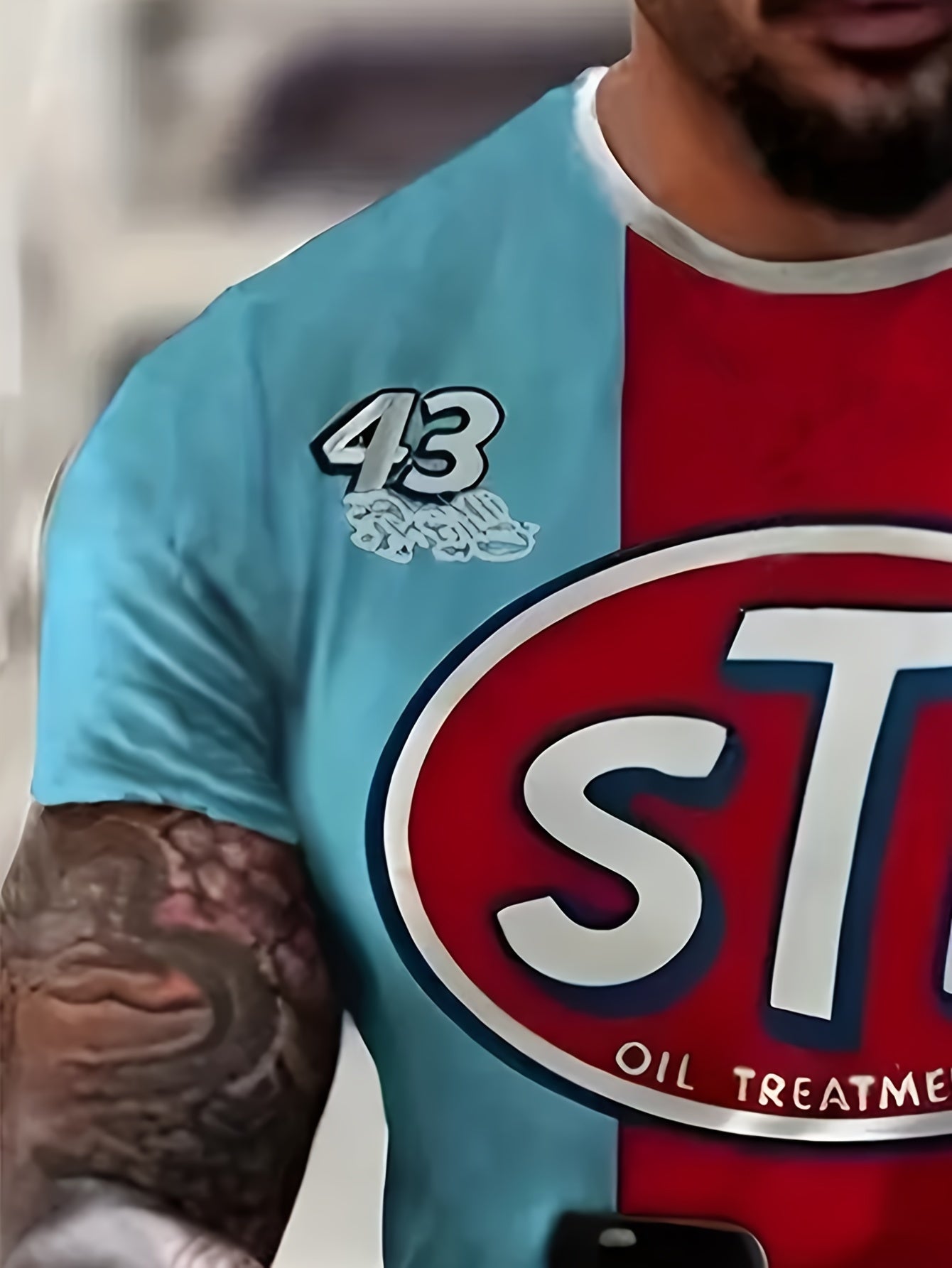 Men's Summer Graphic T-Shirt Casual Sporty Short Sleeve Polyester Plus Size