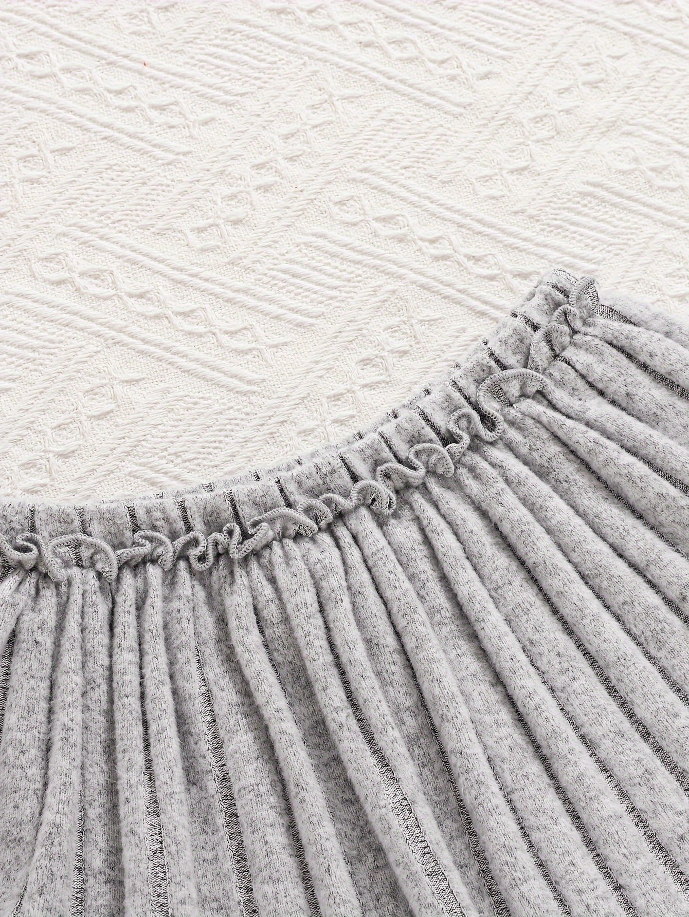 Girls' Fall Winter Solid Color Ribbed Bow Top and Bell-Bottom Pants Set