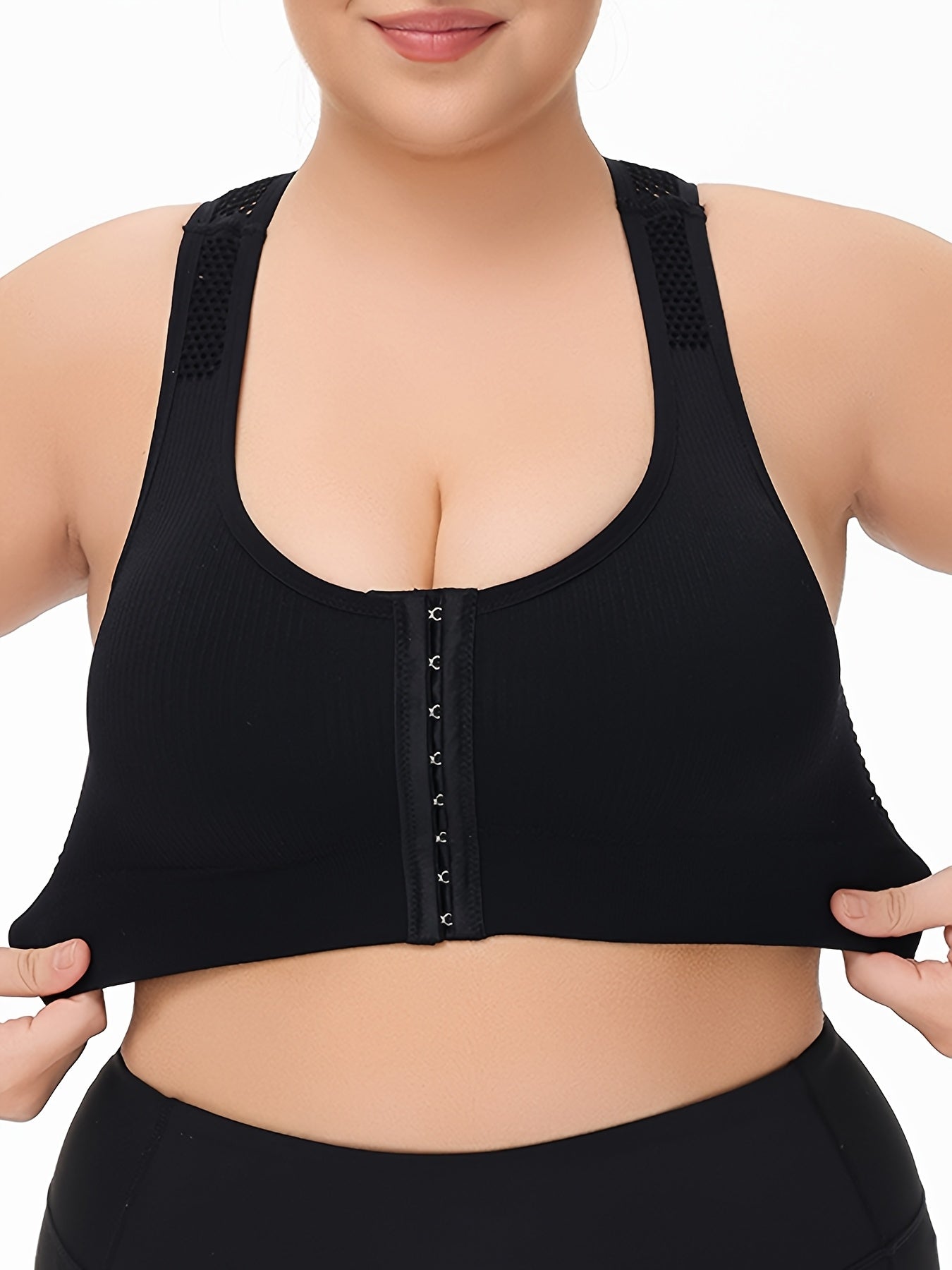 Women Breathable Seamless Sport Bra With Adjustable Straps Plus Size