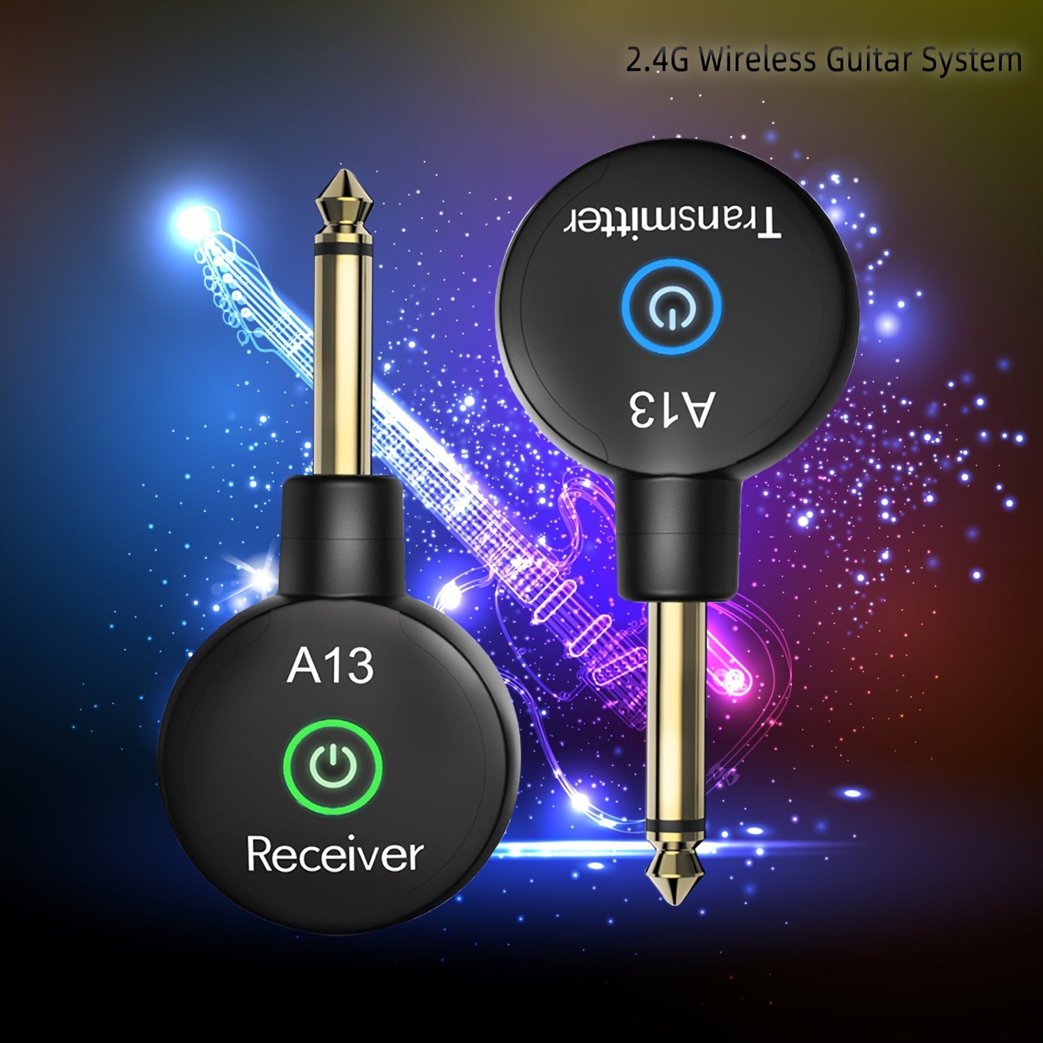 Sistema inalámbrico para guitarra para instrumentos eléctricos de guitarra y bajo 2.4GHz transmisor receptor mini