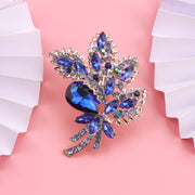 Set of 2 Crystal Enamel Flower Brooches for Fashion Accessories and Gifts