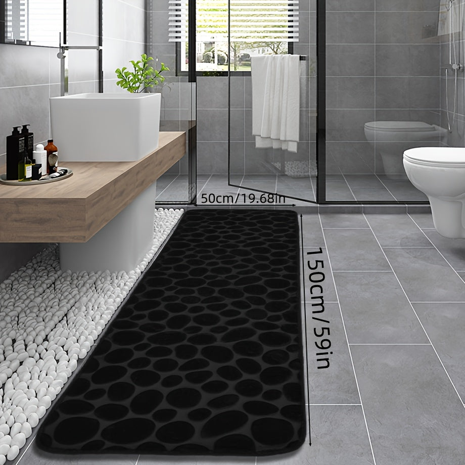 Элегантный коврик из полиэстера с геометрическим узором — роскошный, нескользящий и впитывающий, идеально подходит для ванных комнат, спален, кухонь и других помещений — прочный, устойчивый к пятнам и легкоочищаемый коврик для пола и ванной комнаты