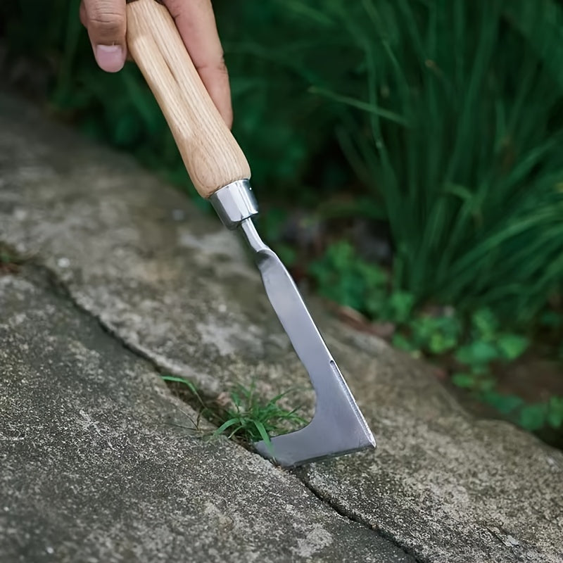 Garden Hand Tool Stainless Steel L-Shaped Weeding Tool 34cm Yard Patio Driveway