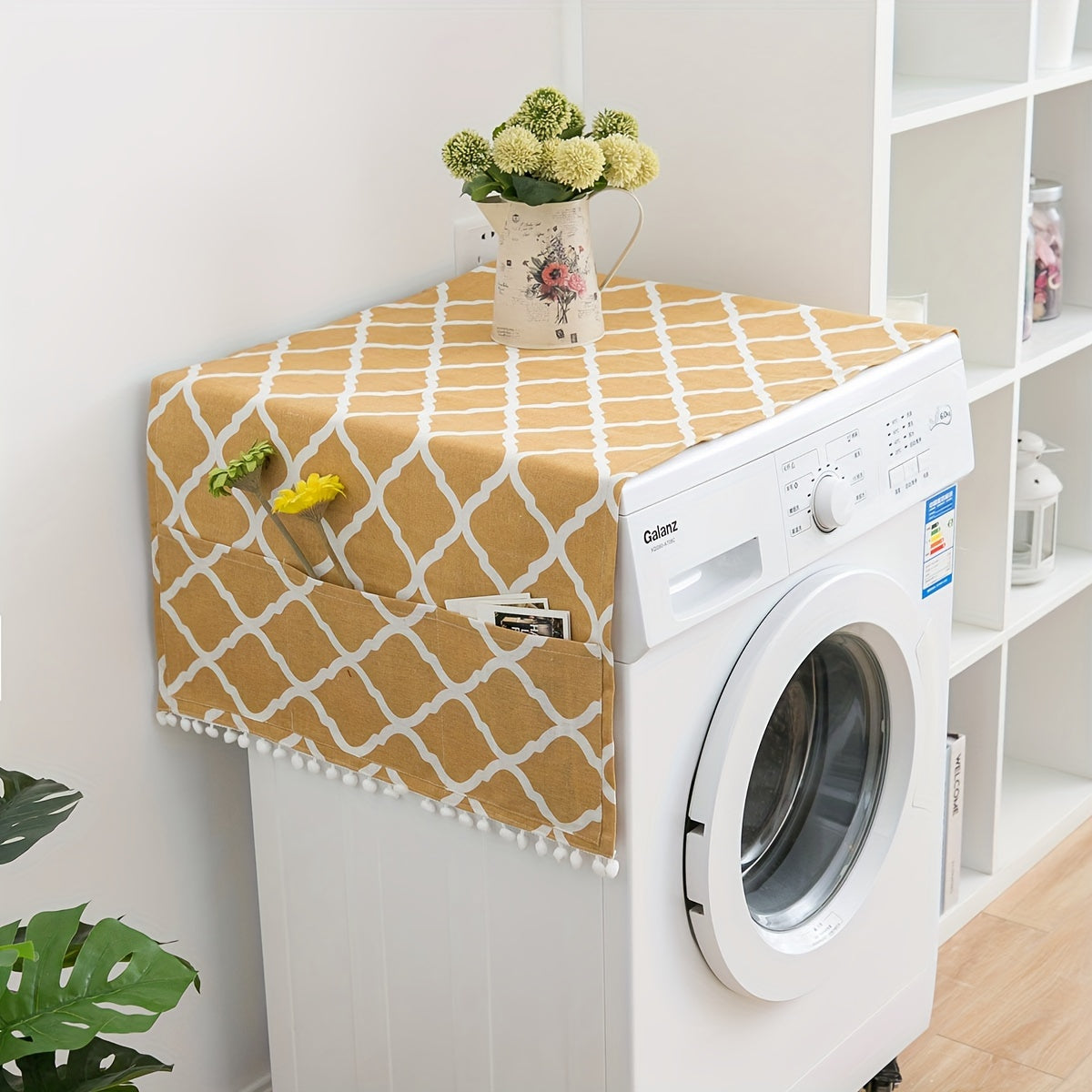 Washer And Dryer Top Cover Waterproof Dust Cover with Storage Bags