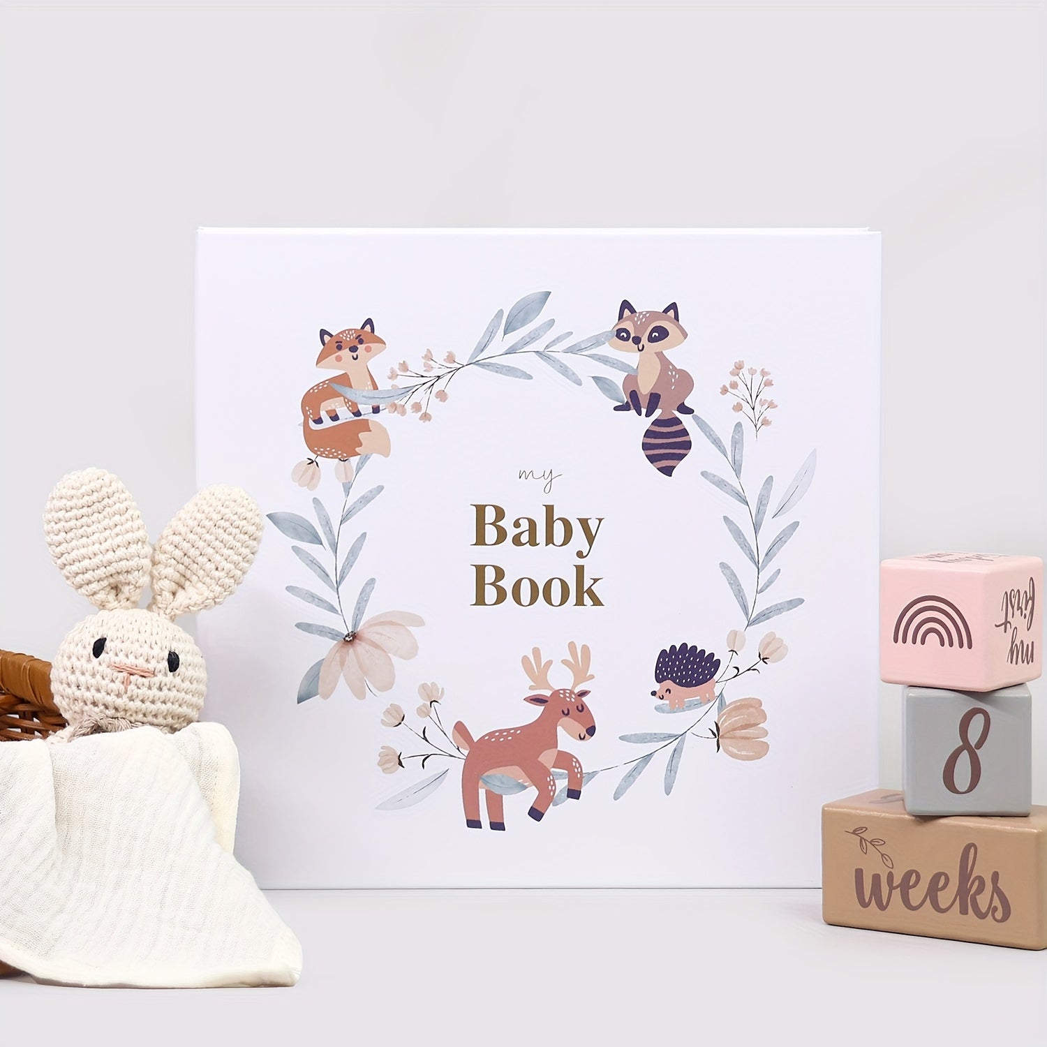 Твердая обложка для записи роста для детей 0-5 лет с переплётом на скрытой пружине и золотым тиснением