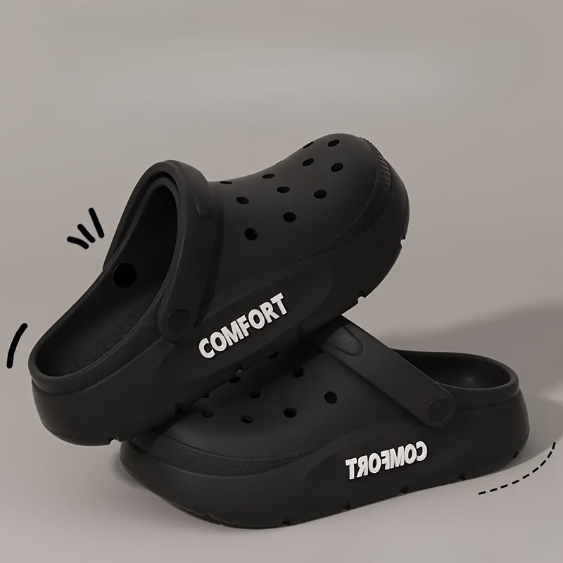 Women's EVA Clogs Slip-On Shoes Comfortable Indoor Outdoor Beige Black