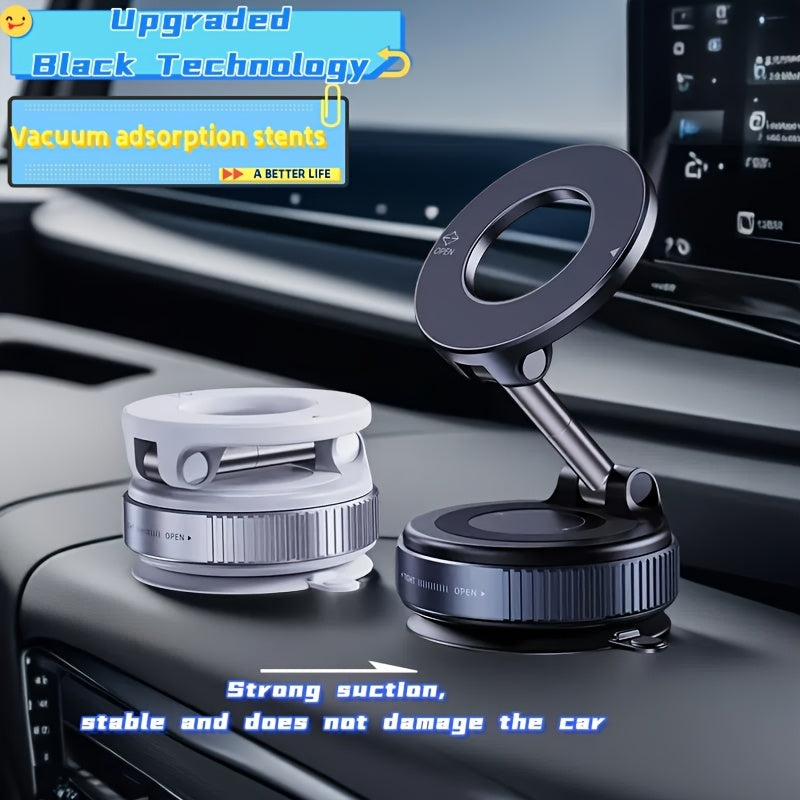 Magnit telefon uchun tutgich Alyuminiy alloy 360° buriladigan vakuum yopishqoq avtomobil paneli