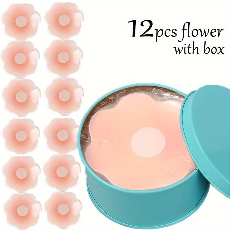 12 Silicone Nipple Covers Reusable Seamless Invisible Bra Padding Set