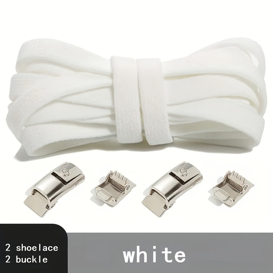Unisex Spandex No-Tie Elastic Shoelaces Quick-Release Athletic Shoe Laces