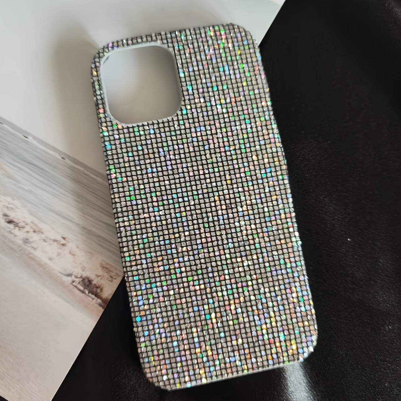 Black Glitter Anti-Drop Phone Case for iPhone Models 7-15