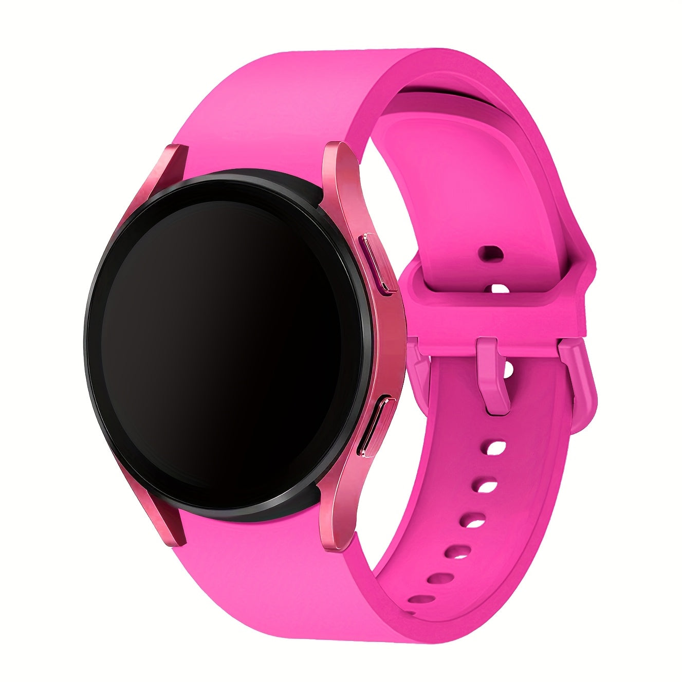 Непрерывный мягкий силиконовый водонепроницаемый ремешок для часов, совместимый с Samsung Galaxy Watch 7/6/5/4. Доступен в розовом, желтом и розовом золоте с застежкой из нержавеющей стали. Удобная посадка для мужчин и