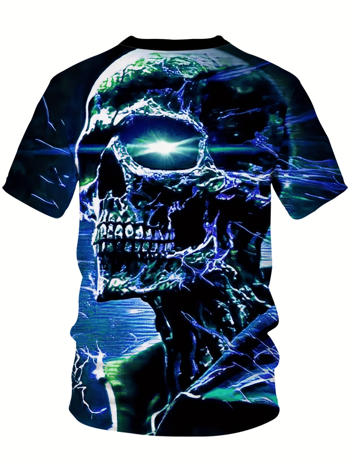 Men's 3D Crystal Skull Print T-Shirt Crew Neck Short Sleeve Plus Size Polyester Spandex Casual Sports