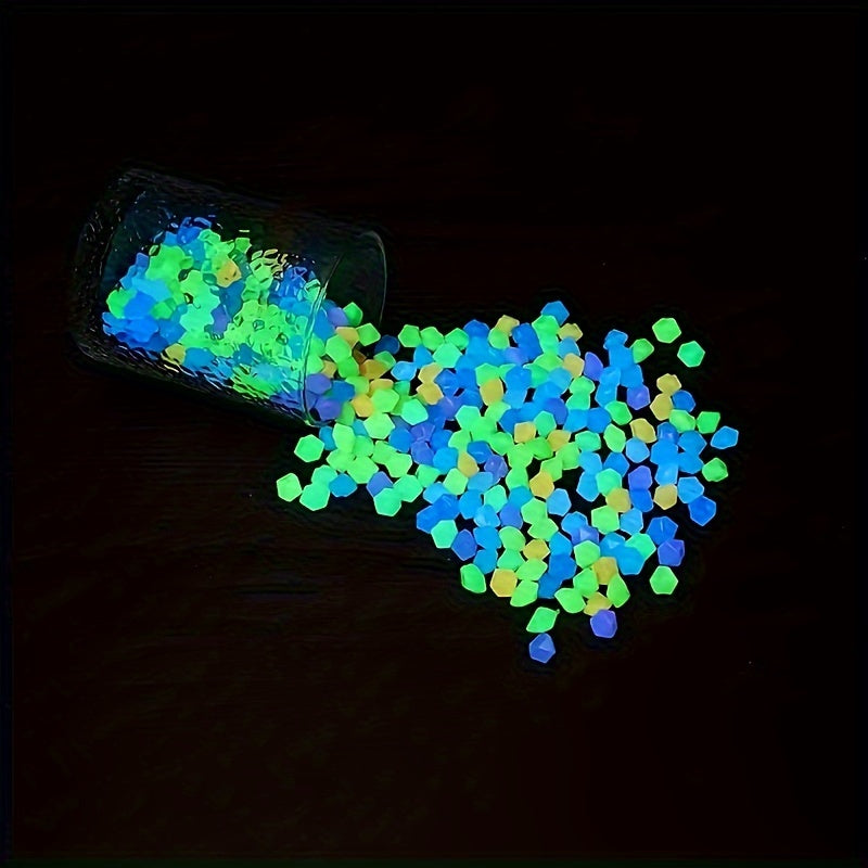 Glow-in-the-Dark Pebbles 100 Pack Octagon Sandstone for Aquariums and Planters