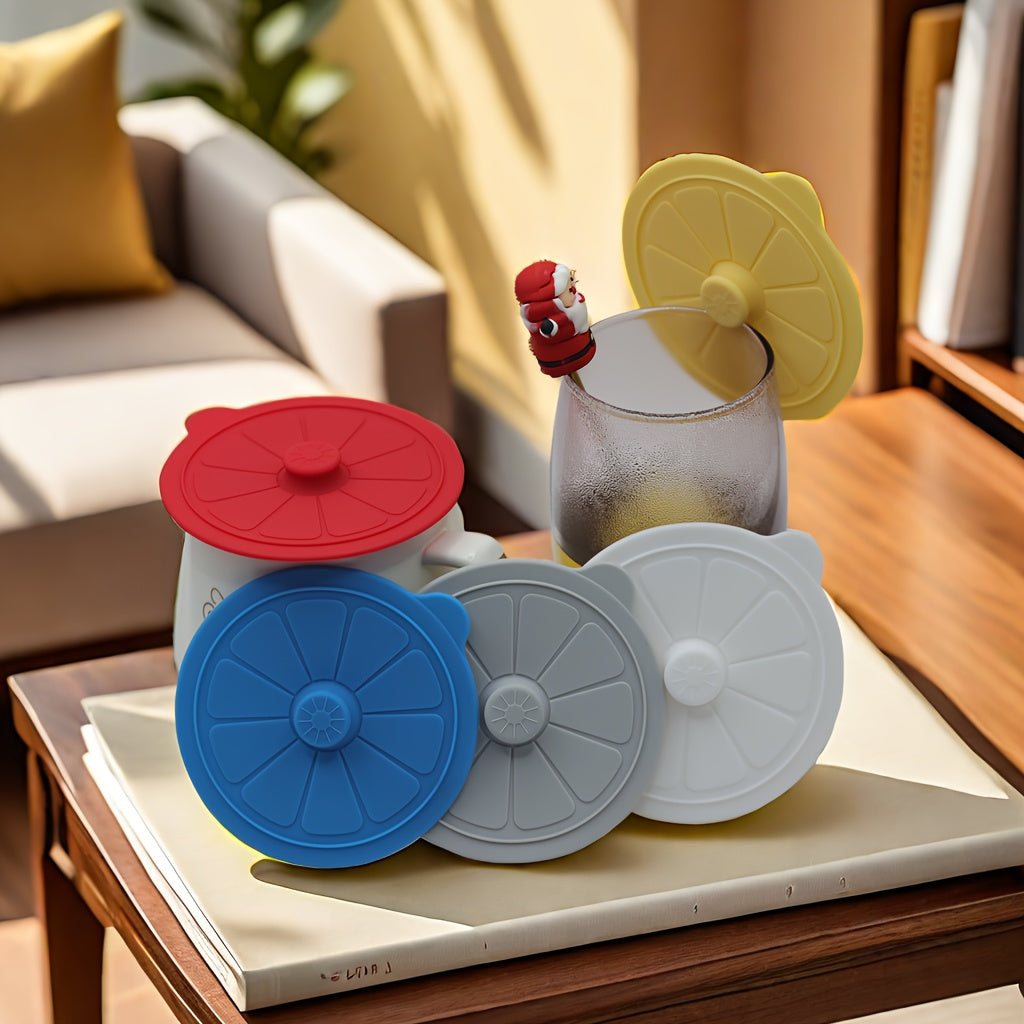 Lemon Shaped Silicone Cup Lids 9.5cm Reusable Food Grade Fits Mugs Water Cups