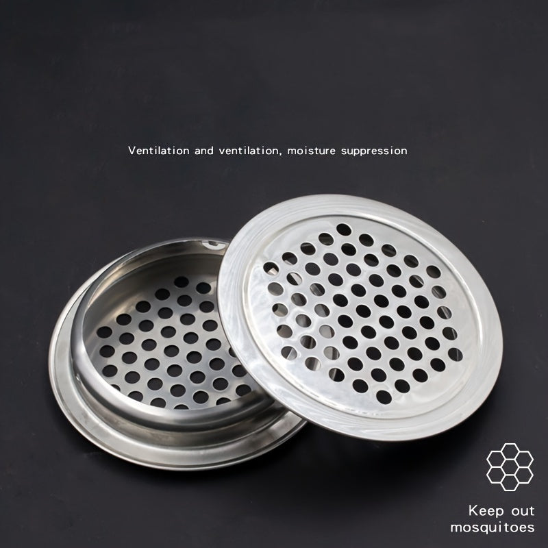 5 ta zanglamas po'latdan yasalgan doira shaklidagi poyabzal shkafi ventilyatsiya teshiklari, havoni aylantirish va issiqlikni tarqatish uchun mo'ljallangan. Ushbu oltin uy aksessuarlari ventilyatsiya teshiklari uchun qopqoqni ham o'z ichiga oladi.