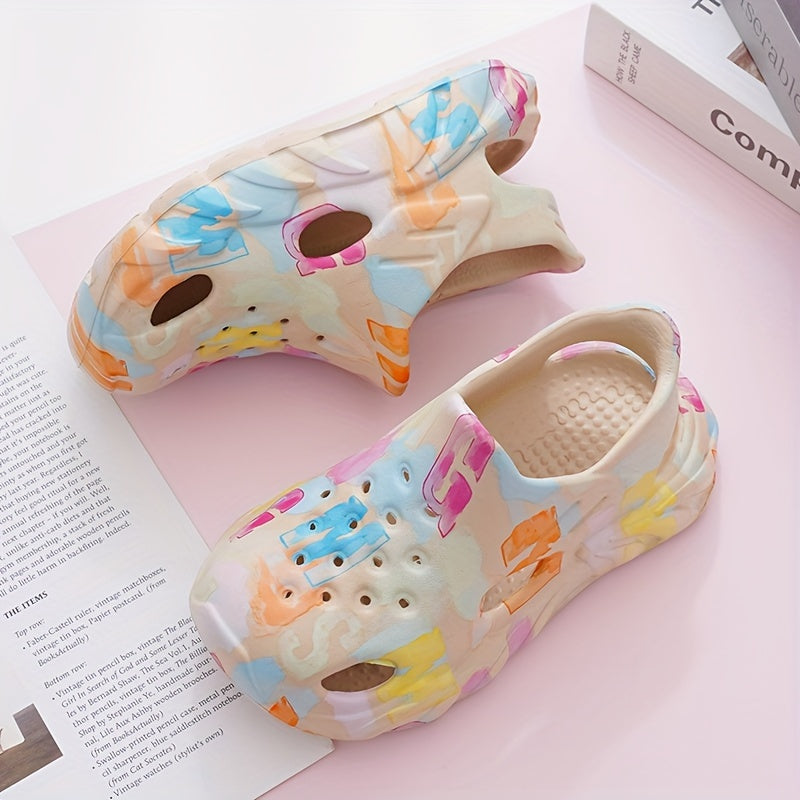 Kids EVA Clogs for Boys and Girls Lightweight Non-Slip Abrasion-Resistant Cartoon Patterned Outdoor Shoes
