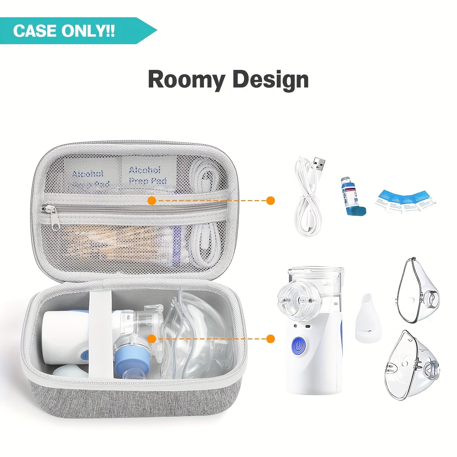 ProCase Portable EVA holati atomizator va humidifier uchun - Yuqori sifatli sayohat sumkasi, yuzni bug'latish va po'latni vakuum qilish uchun bo'limlar bilan - Uy va sayohat uchun tayyor.