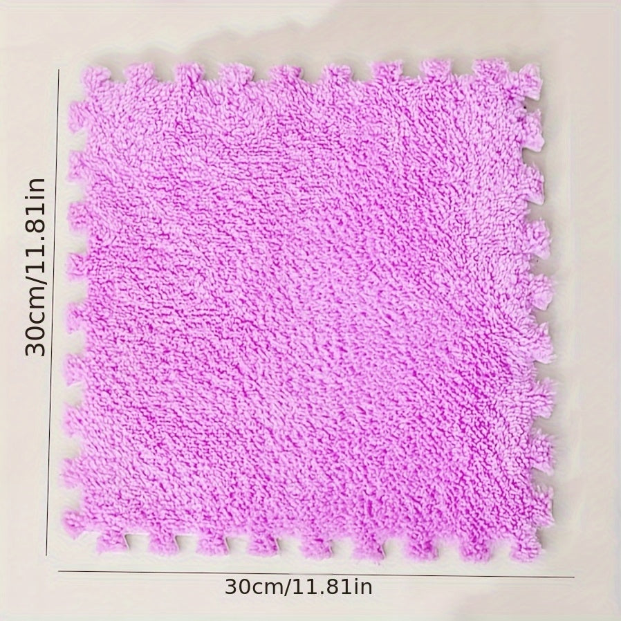 Luxurious Plush Patchwork Carpet Mat for Living Room and Bedroom, Easy to Clean
