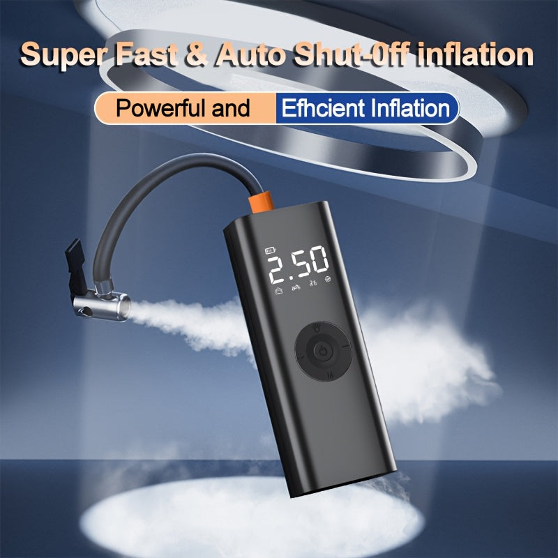 Portable Cordless Tire Inflator Air Compressor with Digital Pressure Gauge