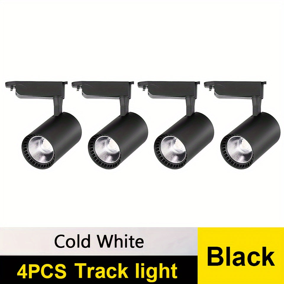4-Piece LED Track Light Set 12W 20W 30W 40W Adjustable for Home and Store