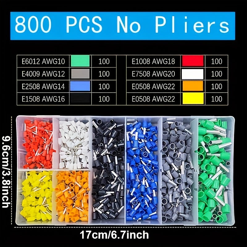 Crimping Tool Kit with Wire Connectors and Terminals, Adjustable Wire Crimper Set