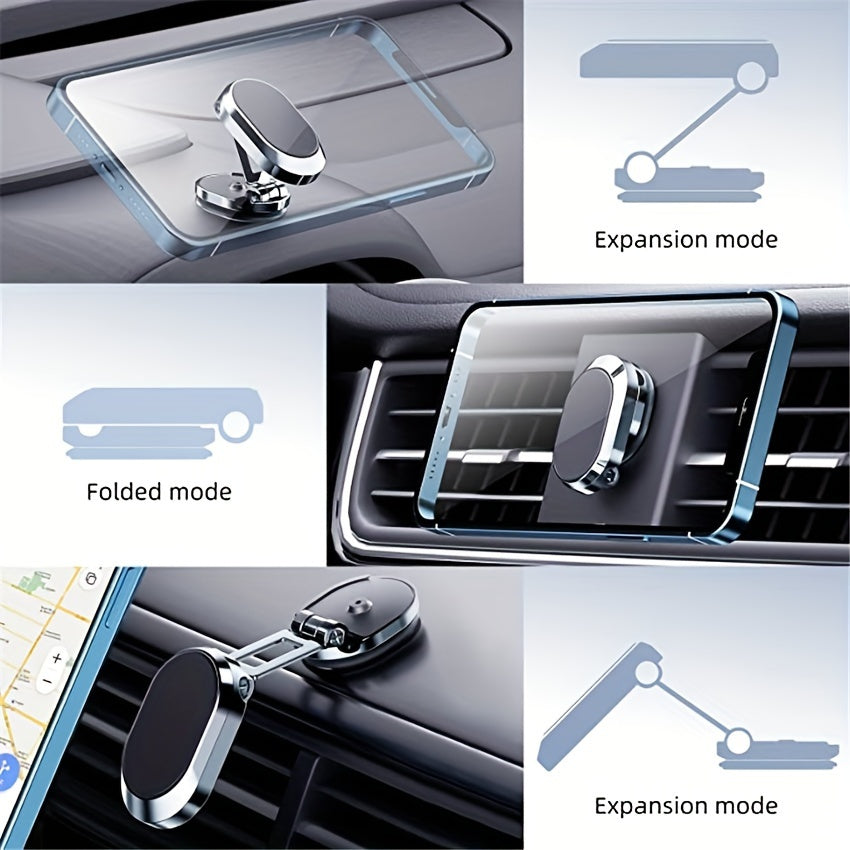 Universal Magnetic Car Phone Holder Retractable Dashboard Mount