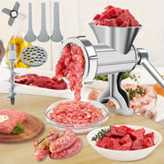 Stainless Steel Qo'lda go'sht maydalagich va kolbasa to'ldirgich - Ko'p funktsiyali oshxona asbobi uchun to'ldirish, maydalash, ezish - Batareyaga ehtiyoj yo'q, bardoshli va oson tozalanadi - Uy sharoitida pishirish uchun ideal.