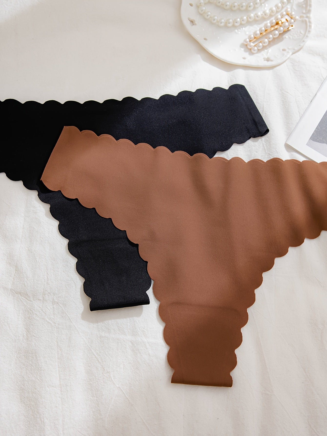 Girls Sunset Color Adhesive Thong Underwear Set 12 Pieces Polyamide