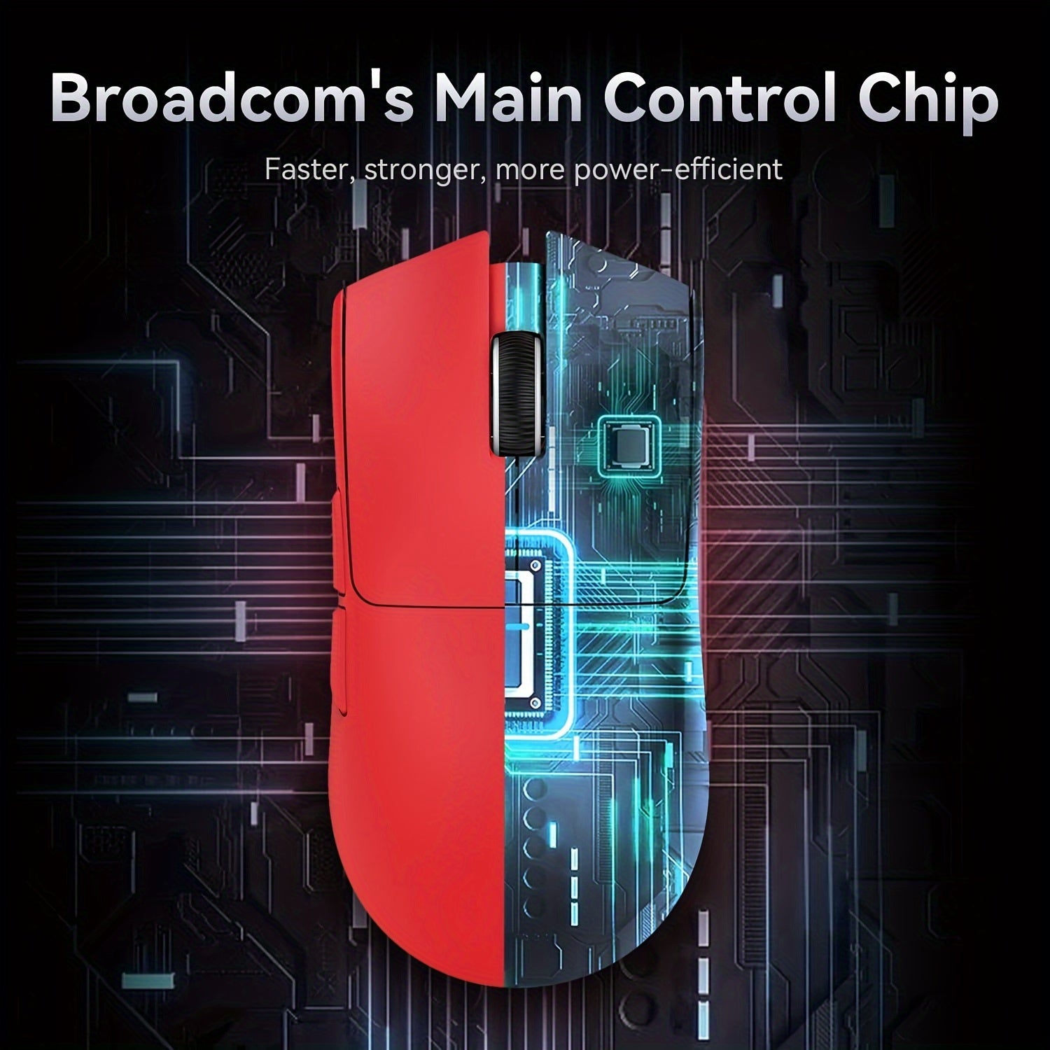 Ambidextrous Wireless Gaming Mouse with RGB Lights and PixArt PAW3311 Sensor