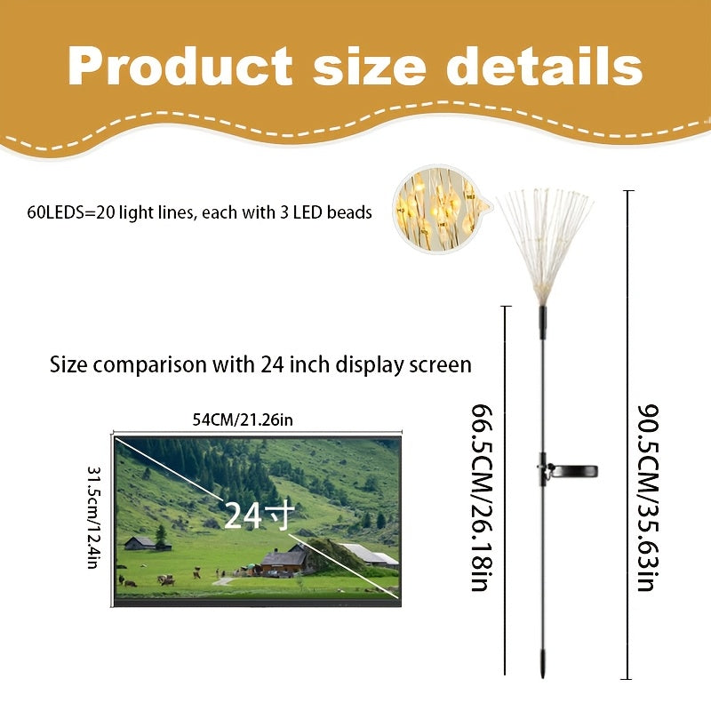 Солнечные светодиодные лампы XinXiaoWu с 8 режимами, дизайн в стиле фейерверка для открытых пространств, 200-350 люмен, степень защиты IPX-4, никелевый аккумулятор, 36В.