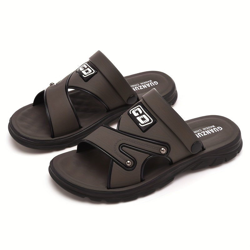 Sandalias de verano para hombre de PVC con diseño de alfabeto, suela antideslizante para uso al aire libre y casual
