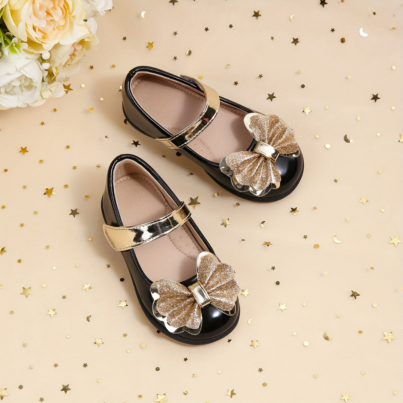 Girls' Mary Jane Flats Rainbow Bow Lightweight Casual Party Indoor Shoes