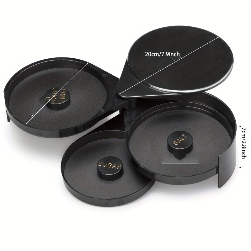 Black Plastic 3-Tier Cocktail Rimmer for Margaritas and Bloody Marys Barware Accessories