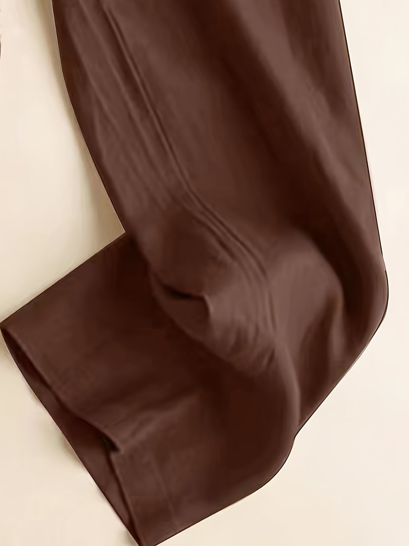 Plus Size Women's Solid Stretch Straight Pants Casual Elastic Waist Summer