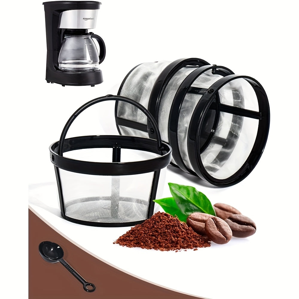 Reusable Coffee Filter Basket for Coffee Makers, 1/2 Pack, Silvery