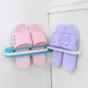 Wall-Mounted Shoe Rack with Folding Design Fits 3 Pairs Durable Plastic Storage