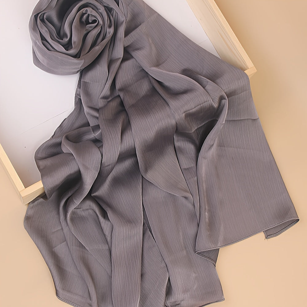 Pañuelo de cabeza clásico plisado de color sólido para uso casual, viaje y actividades al aire libre