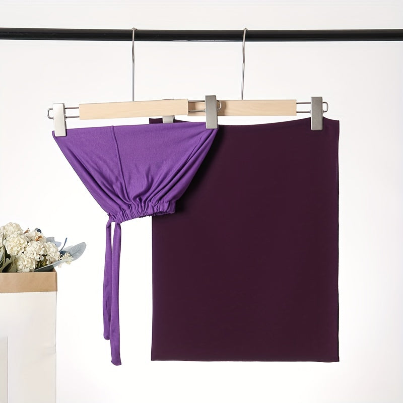 Set of Two Elastic Chiffon Undercap Scarves with Breathable Inner Hijab Cap and Sunscreen Hijab